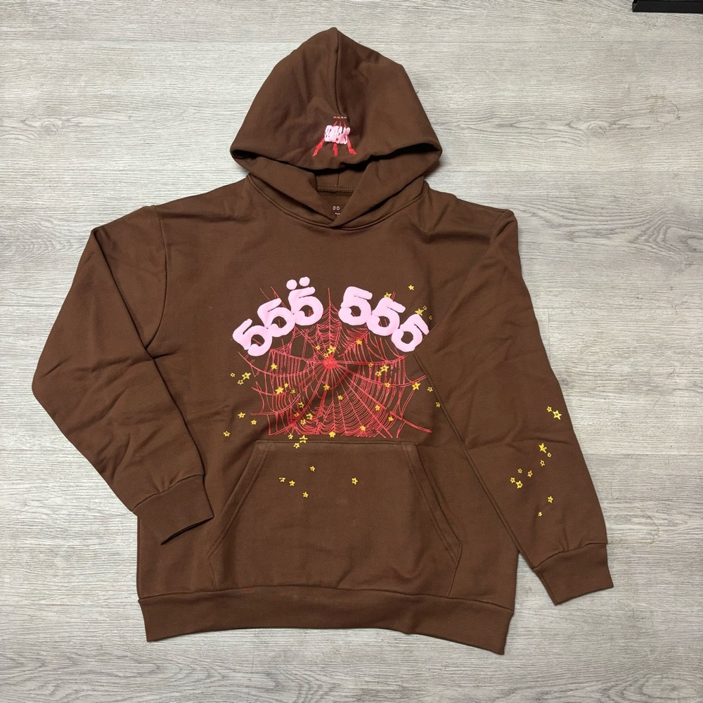 Sp5der “555” Hoodie (Brown)
